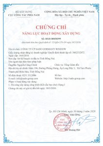 Chứng chỉ năng lực xây dựng hạng I